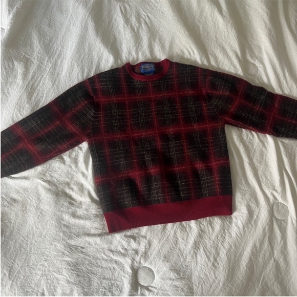 Vintage Pendleton Red Wool Plaid Sweater Size medium - Picture 4 of 7